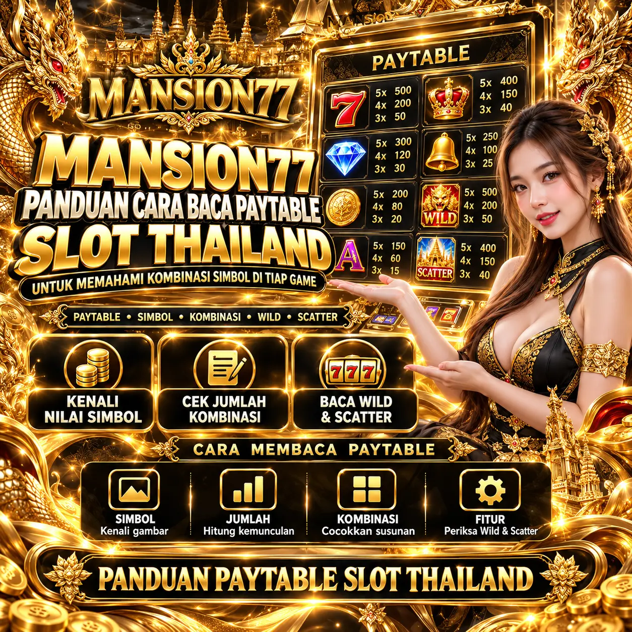 MANSION77 : Panduan Cara Baca Paytable Slot Thailand Untuk Memahami Kombinasi Simbol Di Tiap Game